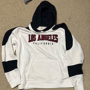 Hollister White and Black Los Angeles Hoodie